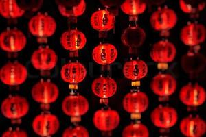 Defocused chinese new year background photo