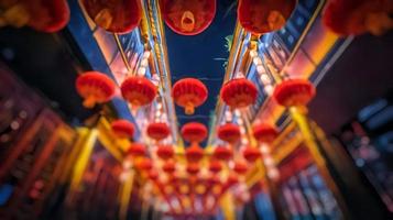 Defocused chinese new year background photo