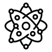 Research atom icon, outline style vector