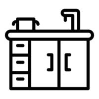 Kitchen sink icon, outline style vector