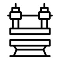 Machine press power icon, outline style vector