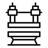 Machine press power icon, outline style vector