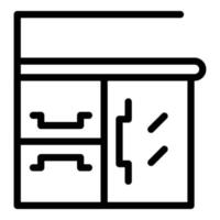 Kitchen furniture icon, outline style vector