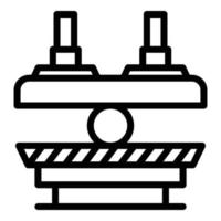 icono de proceso de la máquina de prensa, estilo de esquema vector