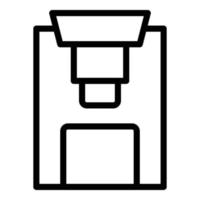 icono de máquina de prensa de acero, estilo de esquema vector