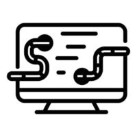 Web malware icon, outline style vector