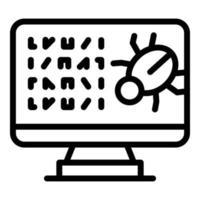 Monitor malware icon, outline style vector