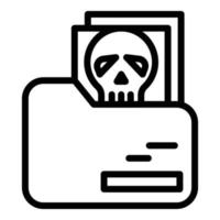 icono de cráneo de malware, estilo de esquema vector