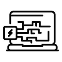 icono de malware de dispositivo, estilo de contorno vector