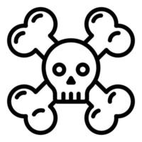 Malware hazard icon, outline style vector