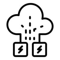 Cloud memory attack icon, outline style vector