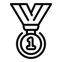 First medal icon, outline style vector