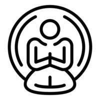 icono de paz de meditación, estilo de contorno vector