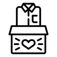 Fundraising clothes icon, outline style vector