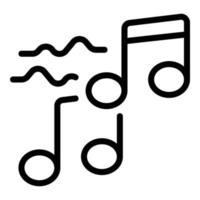 icono de meditación musical, estilo de esquema vector