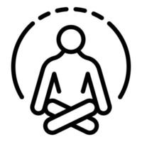 Human meditation icon, outline style vector