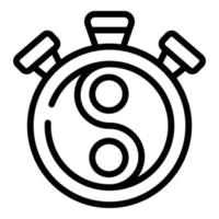 Yin yang icon, outline style vector