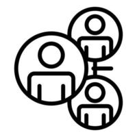 Project team icon, outline style vector