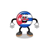 cuba flag cartoon with surprised gesture vector