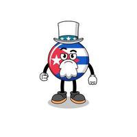 Illustration of cuba flag cartoon with i want you gesture vector