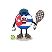 cuba flag illustration as a tennis player vector