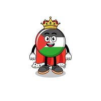 Mascot Illustration of palestine flag king vector