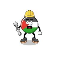 ilustración de personaje de bandera palestina con error 404 vector