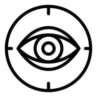 icono de foróptero ocular, estilo de esquema vector