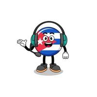 Mascot Illustration of cuba flag as a customer services vector