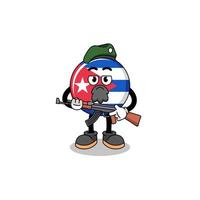 Character cartoon of cuba flag as a special force vector