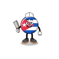 Mascot of cuba flag as a butcher vector