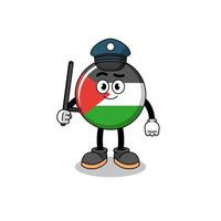 Cartoon Illustration of palestine flag police vector