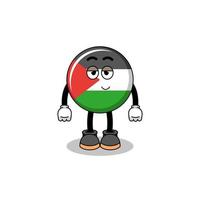 palestine flag cartoon couple with shy pose vector