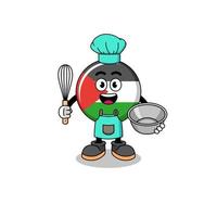 Illustration of palestine flag as a bakery chef vector