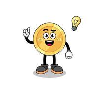 australian dollar cartoon with get an idea pose vector
