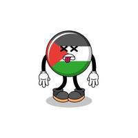 palestine flag mascot illustration is dead vector