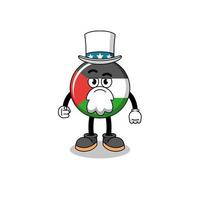 ilustración de la caricatura de la bandera palestina con el gesto de te quiero vector