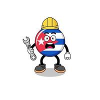 ilustración de personaje de la bandera de cuba con error 404 vector