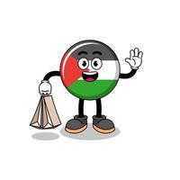 Cartoon of palestine flag shopping vector