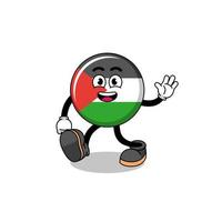 palestine flag cartoon walking vector