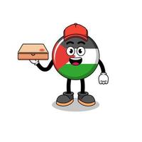 ilustración de la bandera palestina como repartidor de pizza vector