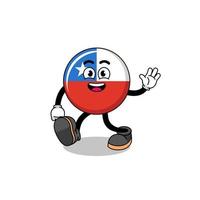 chile flag cartoon doing wave hand gesture vector