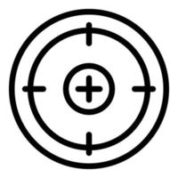 Optic crosshair sight icon, outline style vector