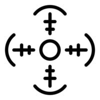 Reticle shape icon, outline style vector