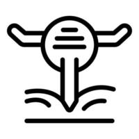 Blockchain hammer icon, outline style vector