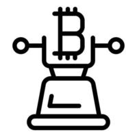 Bitcoin digital icon, outline style vector