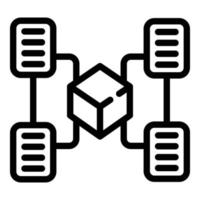 Blockchain network icon, outline style vector