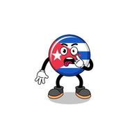 Character Illustration of cuba flag with tongue sticking out vector