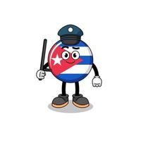 ilustración de dibujos animados de la policía de bandera de cuba vector