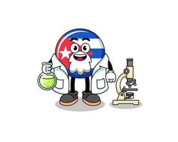 Mascot of cuba flag as a scientist vector